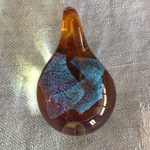 Blown glass necklace pendant
